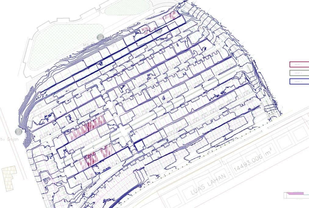 Gambar desain grading dan kontur rencana Cluster Ayyra BSB Village Semarang