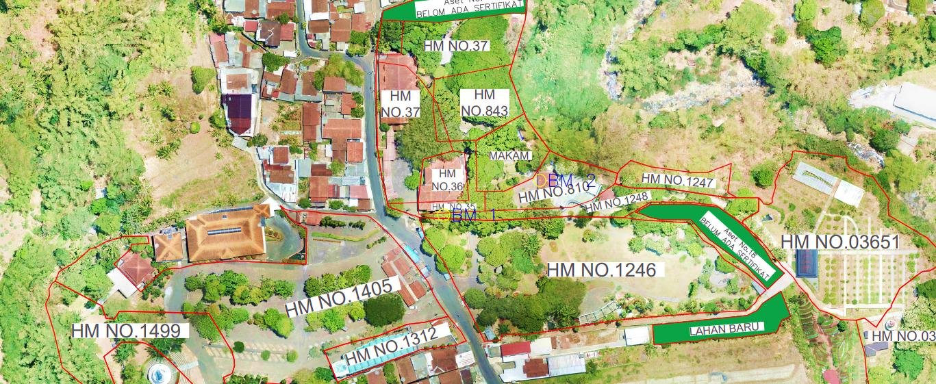 Orthofoto batas lahan bersertifikat Goa Maria Kerep Ambarawa
